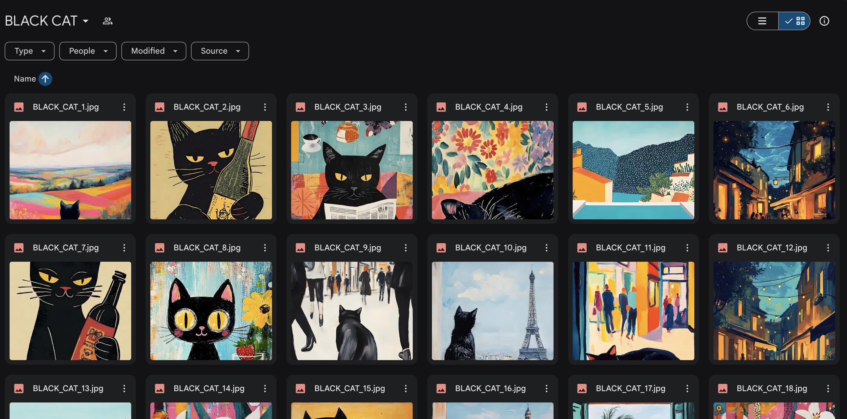 Black Cat Wall Art Mega Bundle | Printable Gallery, Whimsical Feline ...
