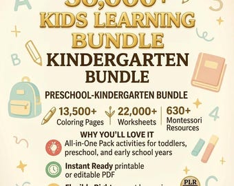 Kids Learning Worksheets Plr Mrr Homeschool Mega Bundle Preschool Elementary
