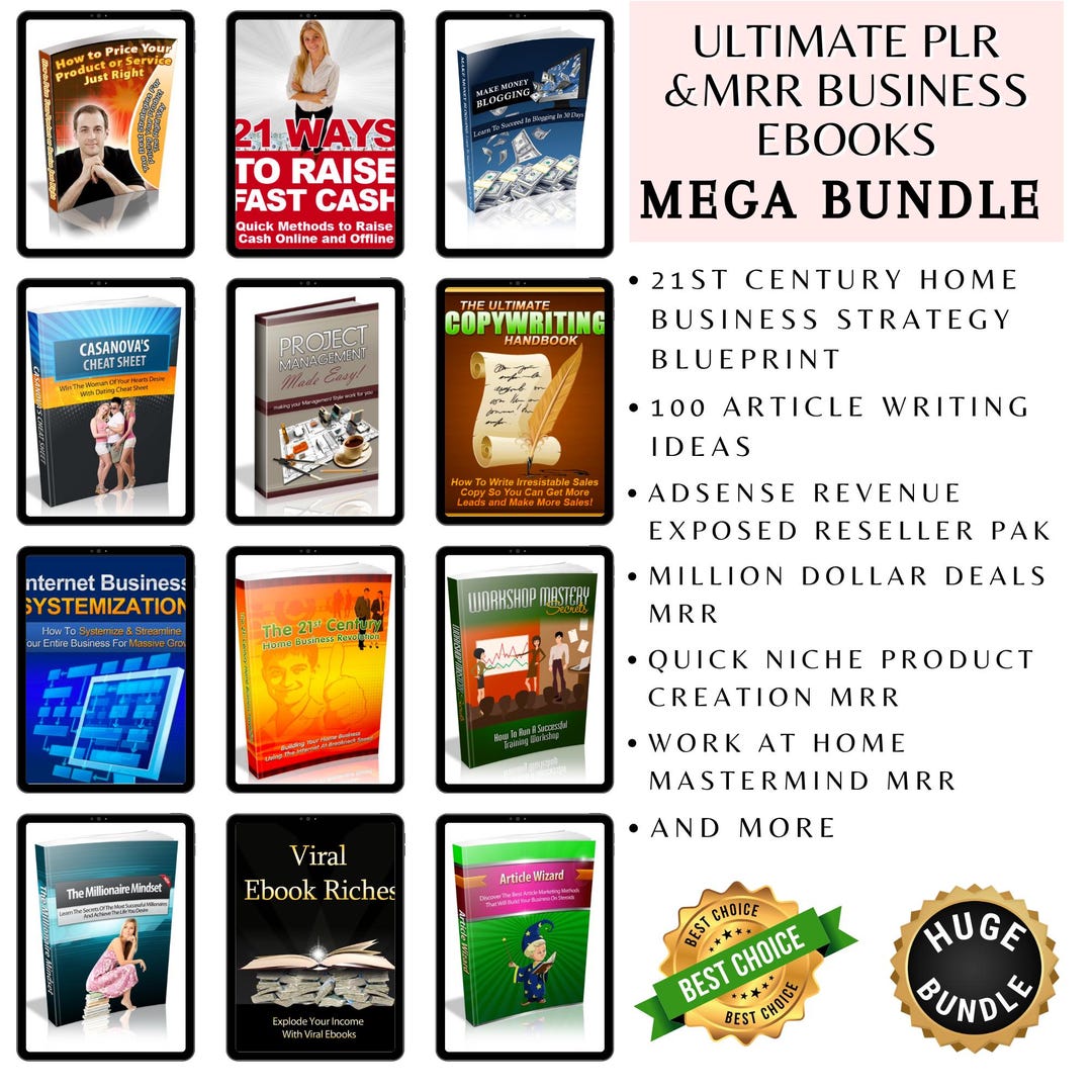 Ultimate PLR MRR Business Ebooks | Mega Bundle Digital Download Instant ...