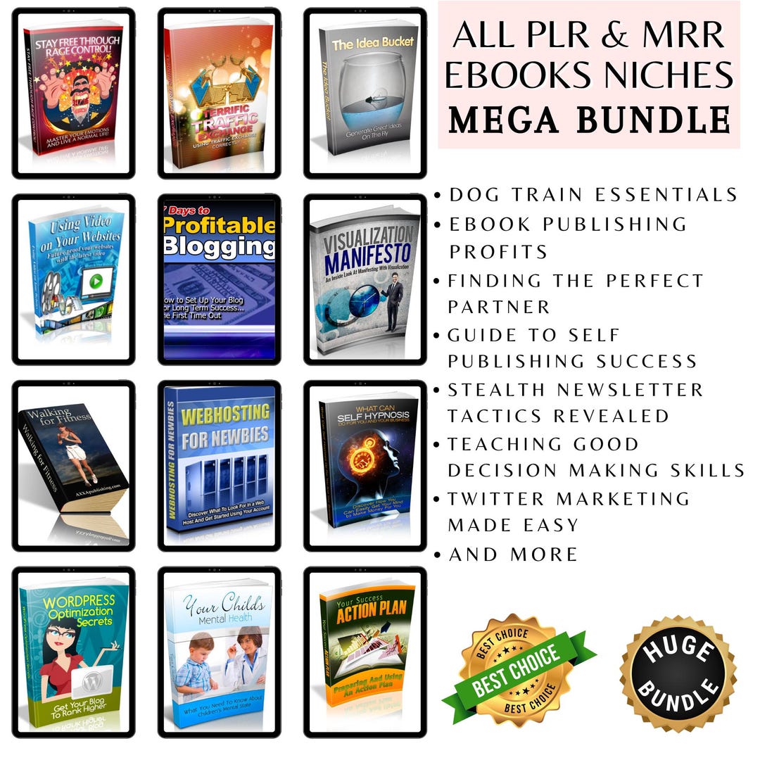 PLR MRR Ebooks Mega Bundle | All Niches Digital Download Instant Resell ...