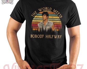 Camiseta vintage O mundo não encontra ninguém na metade do caminho