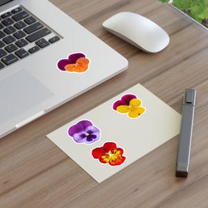 Violet Viola Flower Sticker Sheet, Set of 4 Stickers Sheet for Journals & Laptops