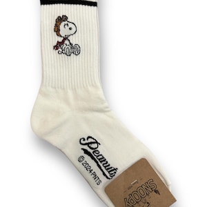 Officially Licensed Snoopy Socks – Peanuts Character Crew Socks – Made in Korea 1. Black Stripe