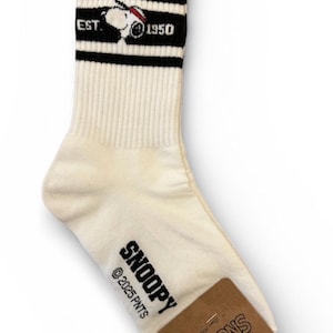 Officially Licensed Snoopy Socks – Peanuts Character Crew Socks – Made in Korea 15.Tennis Cap(Black)