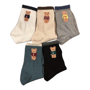 Teddy Bear Women's Socks – Korean Novelty Designs