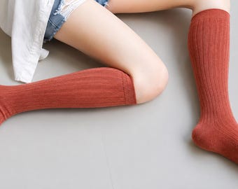 Ribbed Knee High  Socks – Classic & Casual Style – Korean Made Fashion