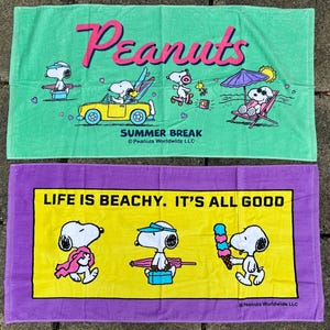 Niedliches Snoopy & Woodstock Strandtuch, Perfektes Geschenk für den Sommer und Wohnkultur (50 x 100 cm)