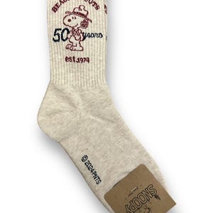 Officially Licensed Snoopy Socks – Peanuts Character Crew Socks – Made in Korea 6. Scout-oatmeal