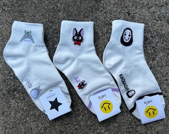 My neighbour Totoro, Jiji, No Face socks - Made in Korea