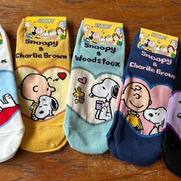 Snoopy-enkelsokken – officieel gelicentieerde Peanuts-cartoonschoenen – Made in Korea