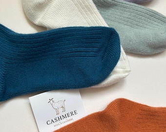 Cashmere & Merino Wool Blend Ribbed Socks for Women – Cosy Warm Socks – Made in Korea