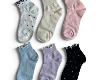 Ruffle Ankle Socks – Soft & Stylish in 6 Pretty Colors – Made in Korea