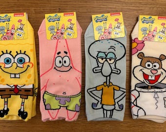 SpongeBob Ankle Socks- Officially Licensed - Made in Korea