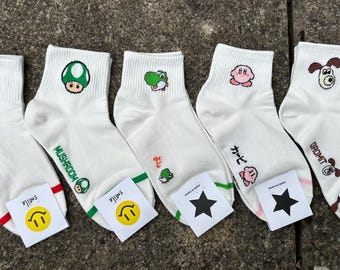 Mario, Yoshi, Kirby & Gromit socks - Made in Korea