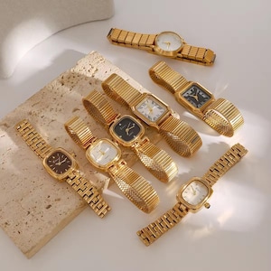 Vintage-Inspired Gold Stainless Steel Watch – Elegant & Timeless Design