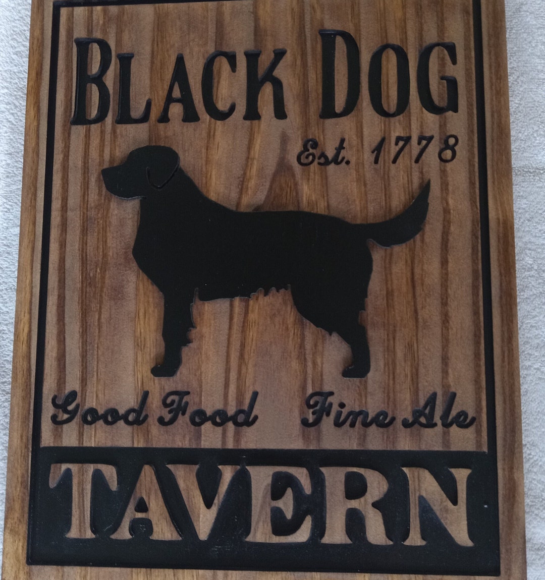 Primitive black Dog Tavern Sign Etsy