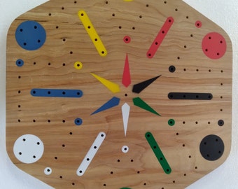 Fast Track Game Board with Pegs and Cards