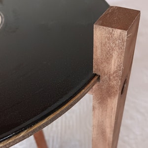 Record Table, Two Shelf LP Retro Record Side Table, Treble Clef Label image 4