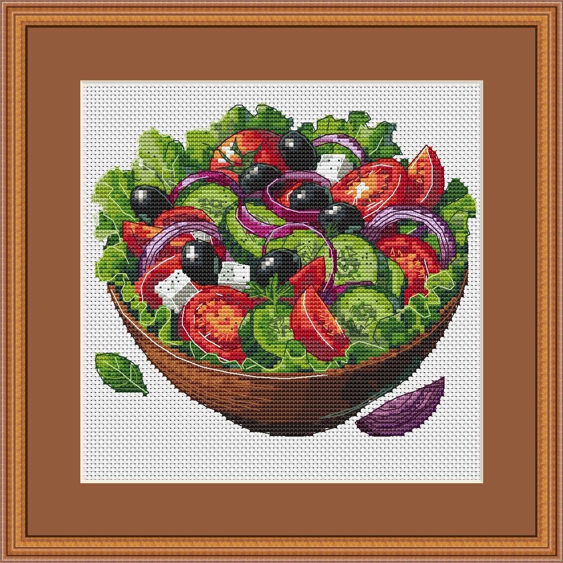Cross Stitch Pattern “Fresh Salad” – Instant Download PDF