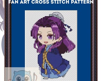 The Apothecary Diaries Inspired Cross Stitch Pattern – Fan Art Jinshi | PDF Anime Embroidery Chart
