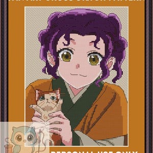 Cross Stitch Fan Art Pattern – Shisui | Inspired The Apothecary Diaries | PDF Download
