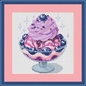 Cross Stitch Pattern – Ice Cream Dessert download pdf digital pattern