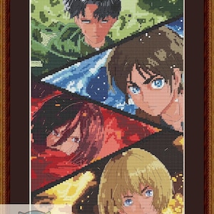 Cross stitch Fan Art pattern inspired anime Attack on titan/digital format PDF/XSD