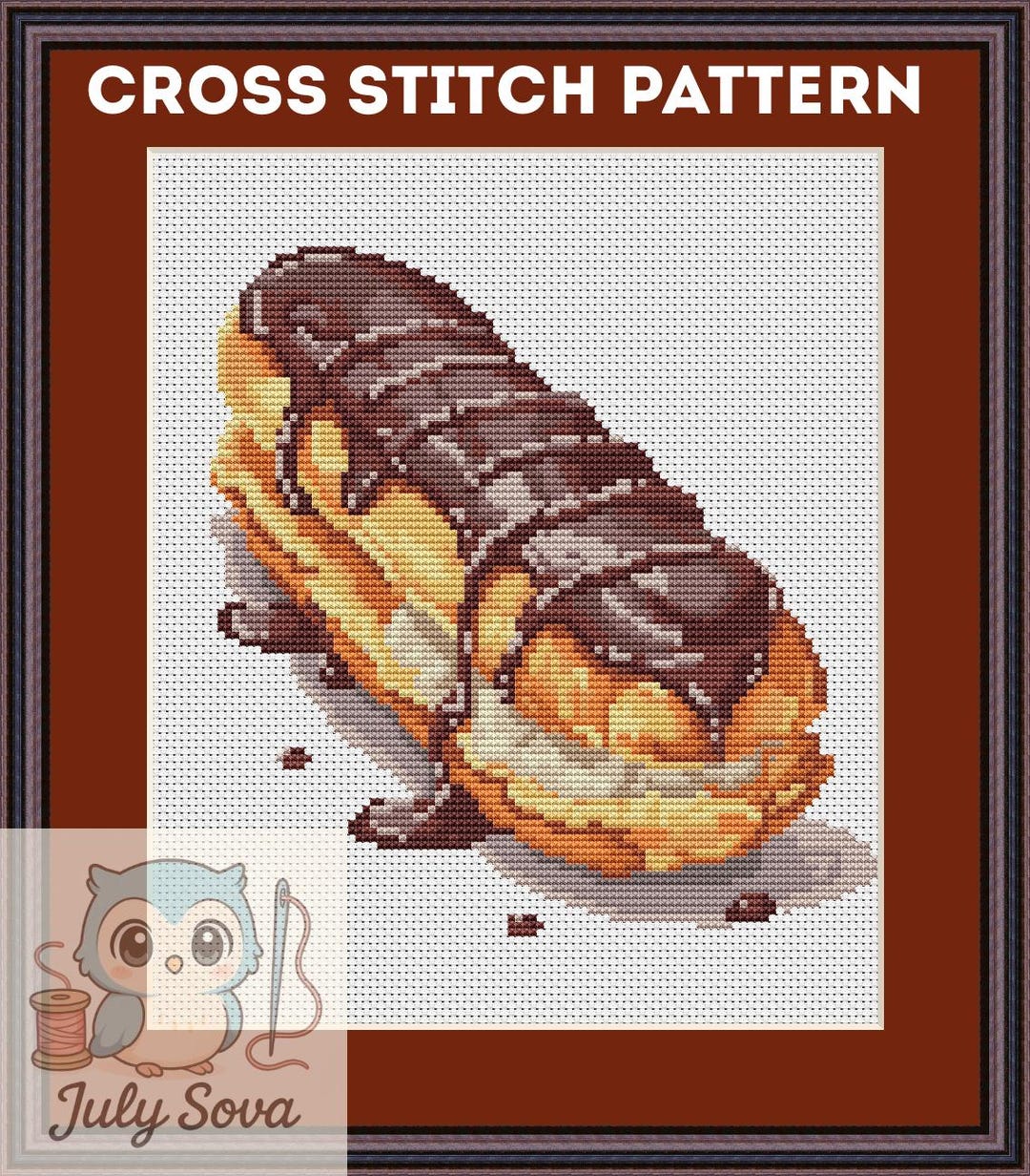 Pattern Eclair Cross Stitch Pattern Embroidery Eclair Download PDF,XSD Digital Pattern ...