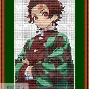 Cross Stitch Fan Art Pattern – Inspired Tanjiro Kamado / Demon Slayer / PDF,XSD Download