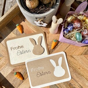 Postkarte „Frohe Ostern“ mit Hase  - Osterkarte - Grußkarte A6