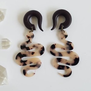 Ghost Snake Gauges // Large Acrylic Dangle Plugs
