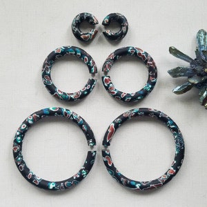 Fragmented Dreams // Hoop Plugs // Gauges // Dreamy Acid Finish // CUSTOMIZABLE 1 3 INCHES image 9