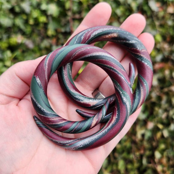 Large Curl Spiral Gauges // Custom // Pick Your Colors // Plugs