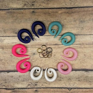 Swirl Customizable Gauged Earring Plug Converters// 1 set  // Choose your color!