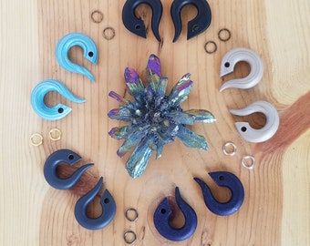 Fancy Customizable Gauged Earring Plug Converters // 1 set // Choose your color!
