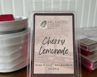 Cherry Lemonade Wax Melts | Fruity Summer Soy Wax Melts | Tart Cherry Lemon Sweet Citrus Scent | Bright Refreshing Home Fragrance Melts