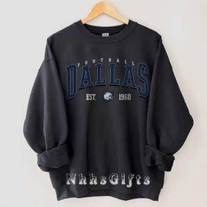 Sudadera de Dallas Football, cuello redondo vintage de Dallas Football, camiseta retro de Dallas Football, ropa para el día del partido, regalos para fanáticos de Dallas Football