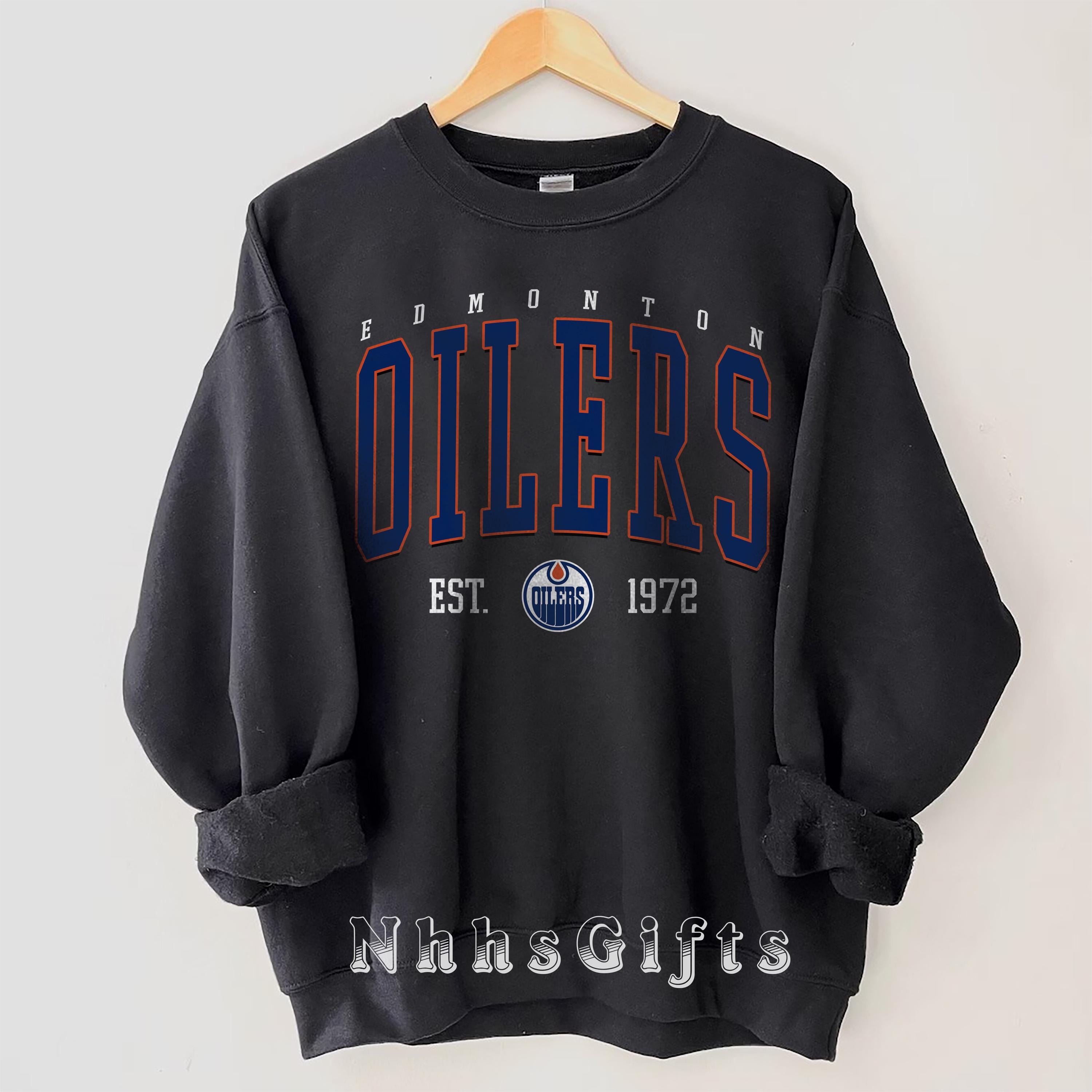 T-shirt Vintage Edmonton Oilers NHL – Années 90 – Ringer – Taille XL