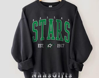 Dallas Stars Sweatshirt, Dallas Stars Hockey Shirt, Retro Dallas Stars Hockey Shirt, Retro Dallas Ice Hockey Sweater, Hockey Fan Gifts