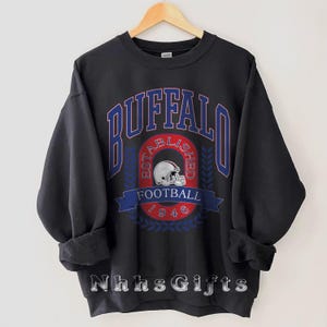 Buffalo voetbalsweater, vintage stijl Buffalo Football ronde hals, Buffalo Football sweater, Buffalo New York, Buffalo Fan Gifts