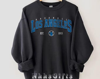 Sudadera de béisbol de Los Ángeles, sudadera de béisbol de Los Ángeles estilo retro, suéter de béisbol de Los Ángeles, regalos para fanáticos del béisbol de Los Ángeles