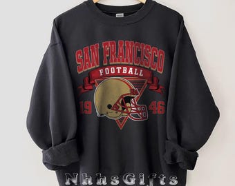 Felpa con cappuccio vintage della squadra di football di San Francisco, maglia della squadra di football di San Francisco, regali per i tifosi di San Francisco per il giorno della partita