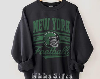 New York Football Sweatshirt, Vintage Style New York Fussball Rundhalsausschnitt, New York Fussball Rundhalsausschnitt, New York Fussballfan Geschenke