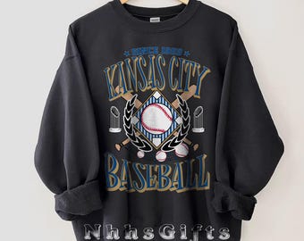 Kansas City Baseball Sweatshirt, Vintage Style Kansas City Baseball Crewneck, Retro Baseball Sweater, Kansas City Sports Fan Shirt