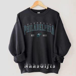Felpa da football di Philadelphia, girocollo vintage da football di Philadelphia, maglia da football di Philadelphia, regali per il giorno della partita di football di Philadelphia