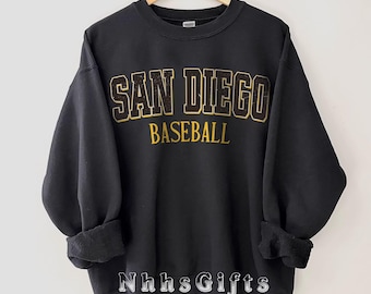 Bluza baseballowa San Diego, bluza baseballowa w stylu vintage San Diego, koszulka baseballowa San Diego, prezenty dla fanów baseballu San Diego