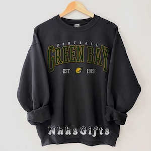 Green Bay Football Sweatshirt, Vintage Green Bay Football Crewneck, Green Bay Football Shirt, Game Day Apparel, Green Bay Football Fan Gifts