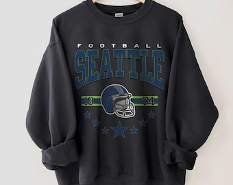 Seattle Football Sweatshirt, Vintage Seattle Football Crewneck, Retro Seattle Football Shirt, Game Day Apparel, Seattle Football Fan Gifts