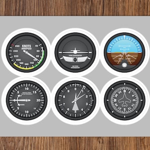 Aviation stickers for pilot Aviation instrument stickers, Airplane stickers aviation six pack sticker, pilot sticker, gift for pilot