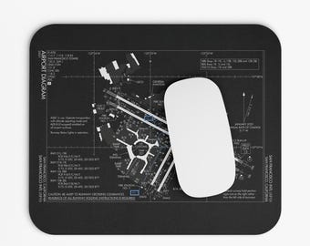 Custom Aviation Mouse Pad airport map mousepad for Pilot Gift Flight School FBO Decor Aviation Gift airport map Desk Office Decor for Pilot